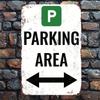 Metal Poster Wall Art Parking Zone Vintage Green White Arrow Signs Garage 8x12 Inch