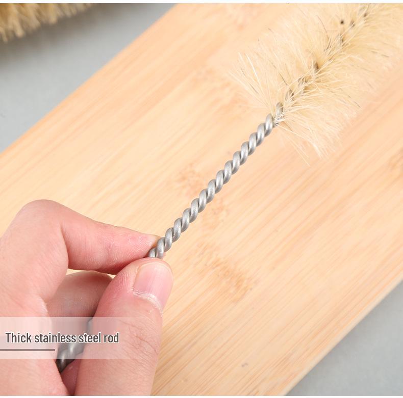 Small Bristle Test Tube & Bottle Cleaning Brush with Copper-Plated Wire Handle