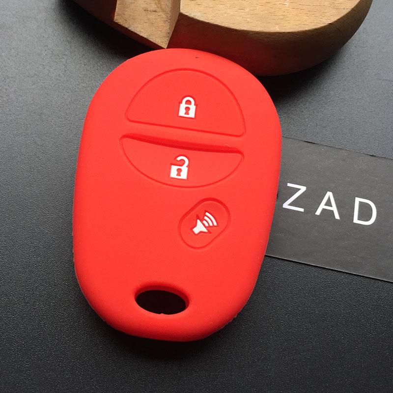 3 Buttons Silicone Car Key Cover Case Skin Protector Holder Rubber Shell for Toyota Sienna Tacoma Tundra Keychain Accessories