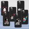 Phone Case For Apple Iphone 14 11 13 Pro Max 12 Mini Xr 7 8 +Se 2020 Xs 6 6s Plus Black Coque Mafalda Cartoon Silicone Cover