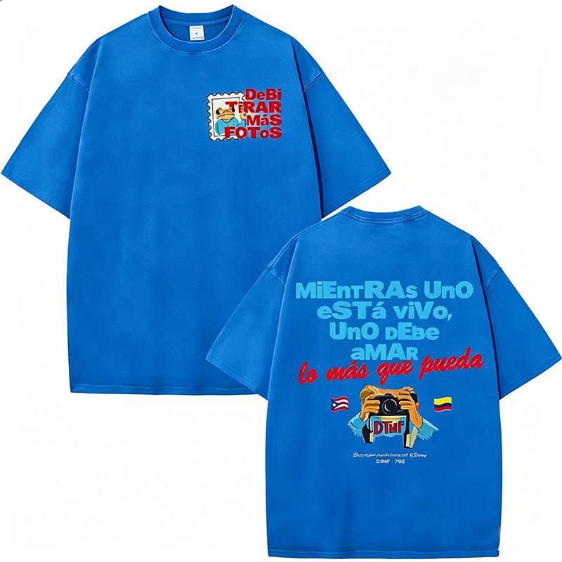 Tricouri Vintage Rapper Bad Bunny Debi Tirar Mas Fotos Tricouri DTMF Îmbrăcăminte Bărbați Modă Tricou Calitate Înaltă Cupluri