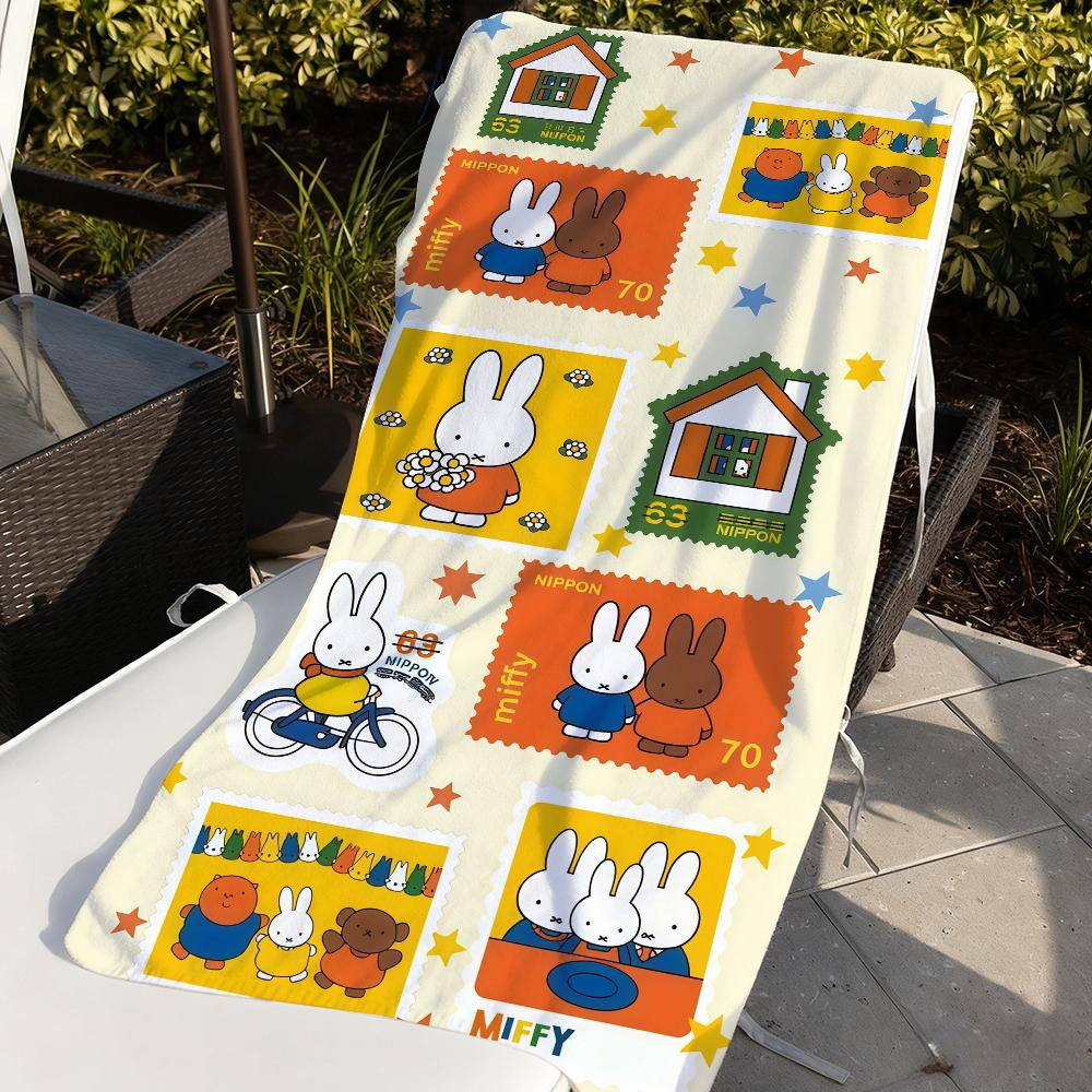 Cartoon M-Miffy Towel Quick Drying Beach Towels Are Suitable For Swimming Pools Camping Yoga And The Gym