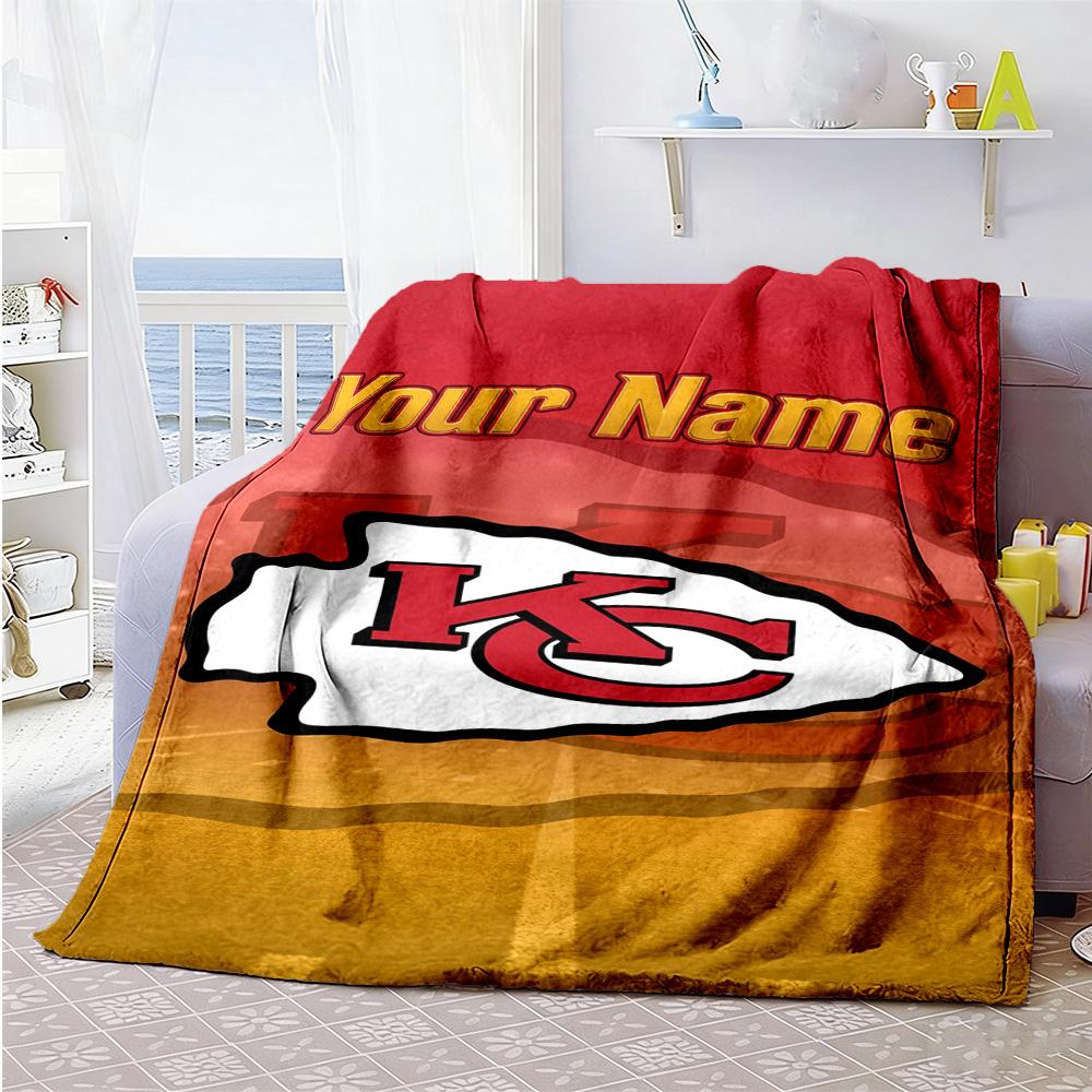 Kansas City Football Personalized Name Blanket Gift Personalized Blanket Durable Comfort Perfect For Office Seaside Living Room Home Decor
