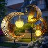 1 Pc Solar Outdoor Garden Lights The Moon and The Fairy Fairy Lights Waterproof Crackle Glass Globe Led Landscape Lighting
