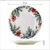 Christmas Ceramic Dinner Santa Christmas Tree Round Plate Dessert Dish Flat Dinner Plate Easy To Clean Home Snack Western Plates
