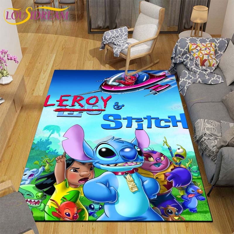 Tappeto Stitch Anime Tappeti per Bambini Tappetini Tavolino Soggiorno Tappeto Camera da Letto Tappetini Pavimento Lavabili Tappeto Area Domestica