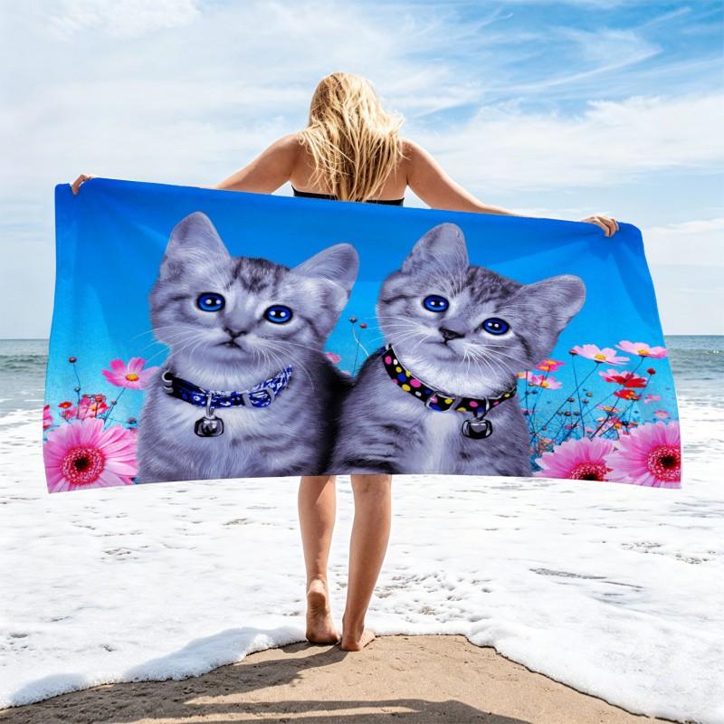 Ultra Absorbent Quick Dry Microfiber Beach Towel With Large Floral Print 70x140cm Portable Bath Pool Travel