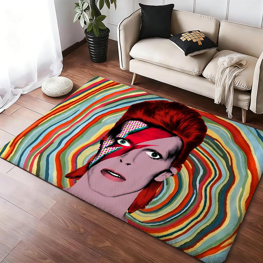 David Bowies Living Floor Mat Soft Thickened Absorbent Non-Slip Bedroom Living Room Door Mat Home Decor Flannel Rugs
