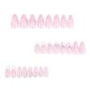 24 Pcs 3D Bows False Nail Flowers Acrylic Nail White French Tip Full Cover Stick On Nail Almond Shape Press On Nail