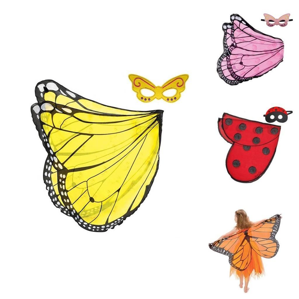 Children Halloween Butterfly Wings Cape Cloak Costume With Mask Unique And Colorful Cosplay Attire