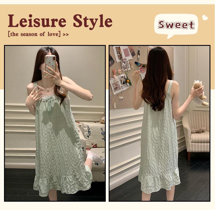 2026 Summer Women's Cloud Cotton Nightgown with Chest Pads, Princess Style Camisole Loungewear.