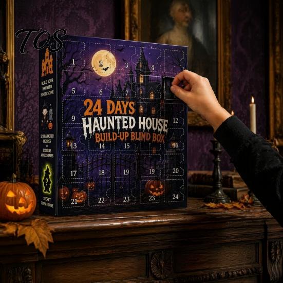Halloween Party Favors for Children Advent Calendar 2026, 24 Days Countdown with Collectible Mini Figures, Spooky Doll Figurines Kids, Acrylic