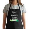 Tablier de cuisine - Merci Bichette Inoubliable Femme - Noir - Coton résistant - Impression bretonne