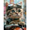 5d DIY Diamond Painting Cross Stitch Cute Animal Motorcycle Cat Diamond Embroidery Mosaic Full Round Drill Home Decor Arts