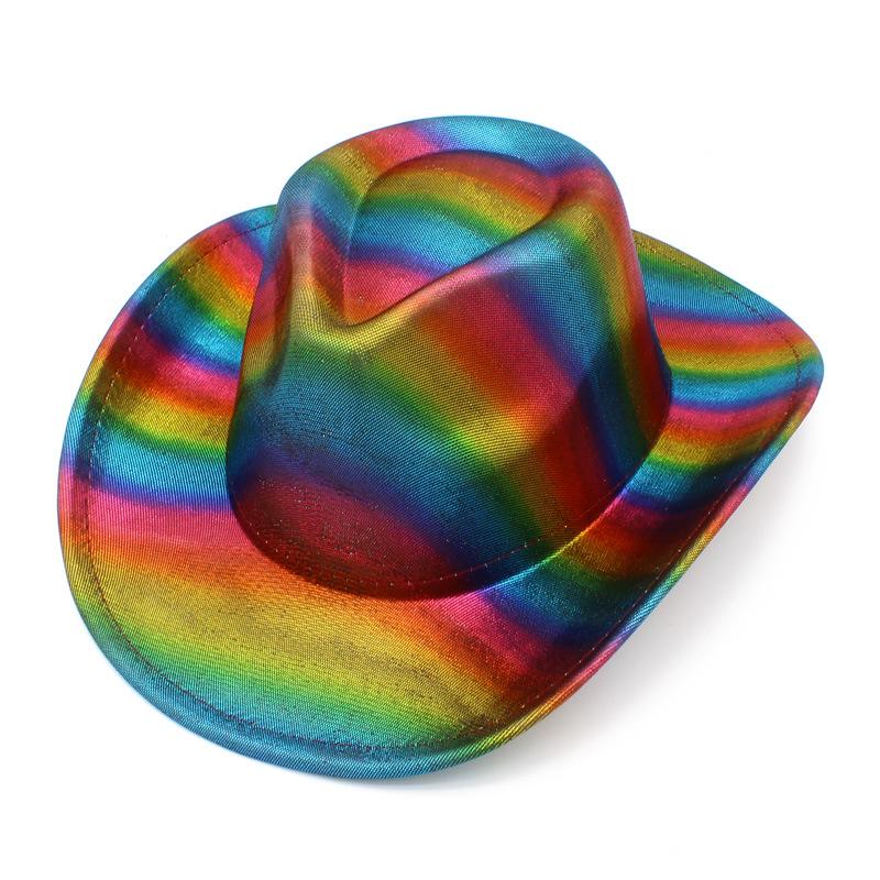 Iridescent Striped Western Cowboy Party Hat - Birthday, Holiday, Christmas Knight Top Hat