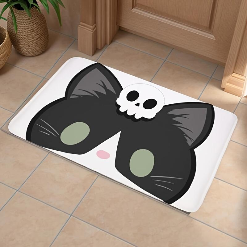 1PC Halloween Skull Mushroom Kitchen Rug Non-Slip Door Mat Pop design Bathroom Rug Bath Mat Carpet for Home Sink Laundry Decor