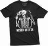 Coffee and Skeleton Halloween Funny T-Shirt Mens Womens Unsiex Tee Coffee Tea Drinking Costume