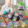 Baby Book Toy with 9 Chewable Tear Three-dimensional Bus Cloth Book & Storage Bag Early Education Toy for Newborn Infant Baby