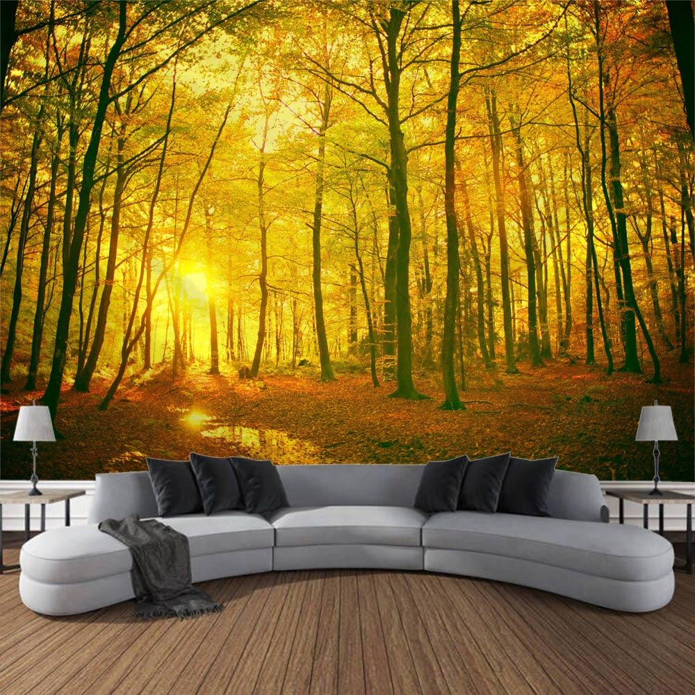 Beautiful Nature Waterfall Tapestry Forest Print Seascape Hippie Wall Hanging Bohemian Wall Tapestry Mandala Wall Decoration