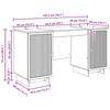 Desk Concrete Grey Particleboard 142.5 x 50 x 75 cm