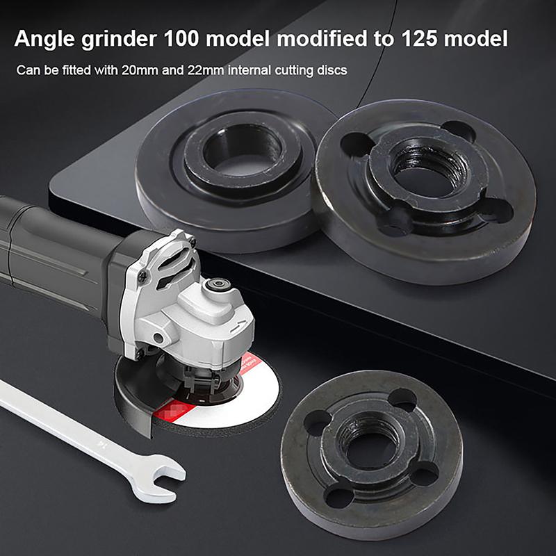 1Pair Angle Grinder Metal Pressure Plate Inner Outer Flange Nut Thread Replacement Tools For 20Mm 22Mm Bore Cutting Discs
