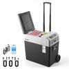 VEVOR 12 Volt Refrigerator, 52.8 QT/ 50L Car Fridge, Portable Electric Freezer Compressor with Handle, APP Control and Wheels, 12V/24V DC 100-240V AC