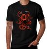 Octopus Red Tshirt Breathable Workout Short Sleeve Top