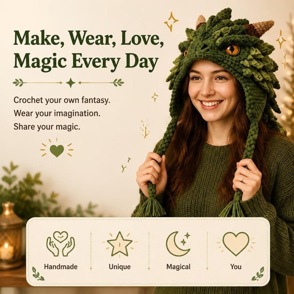 Handmade Knitted Hat Crochet Kit DIY Animal Hood Hat Crochet Kit  for Beginners