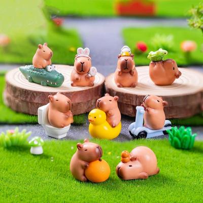 Jardin Féerique Capybara Miniatures Lot de 2, Ornements en Résine pour Décor de Paysage Mousse DIY