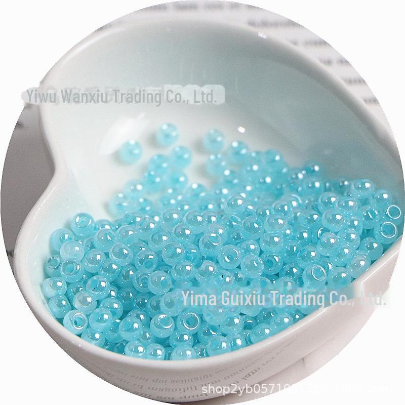Hochwertige 4 mm cremefarbene Imitation Eisreiskörner für DIY-Halsketten & Armbänder