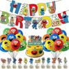 Sesamstraat Thema Verjaardagsfeest Decoraties Papieren Banner Vlaggenlijn Taart Insteekkaart Ballonnen Set