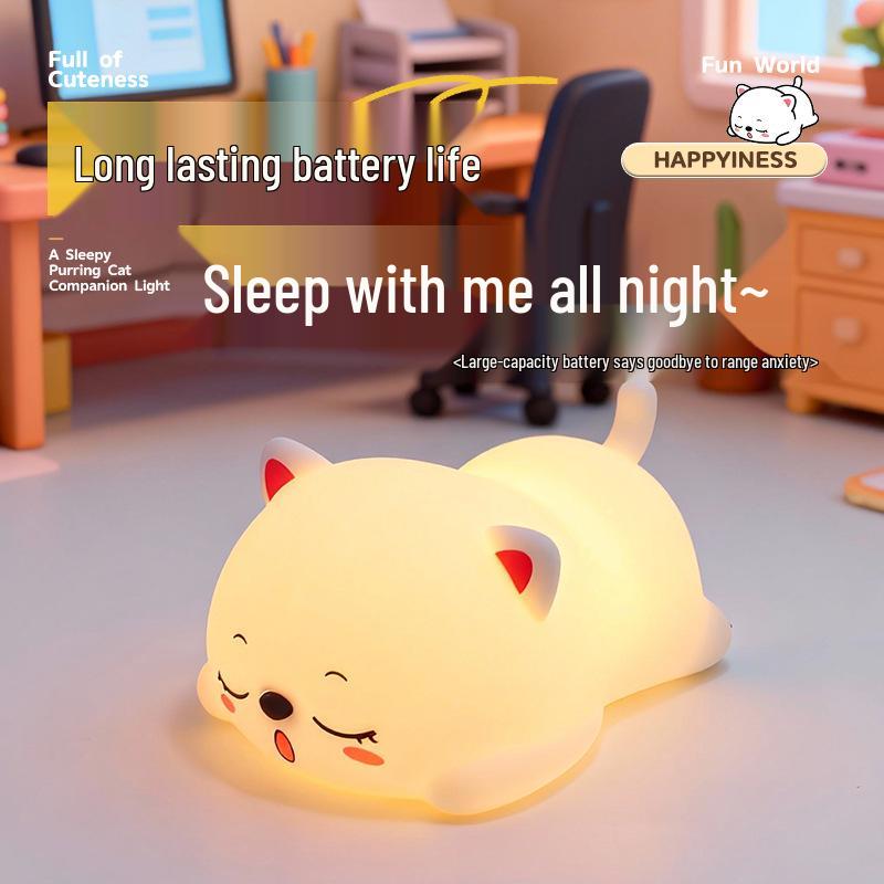 Panda Floral Silicone Night Light - Soft, Eye-Friendly Tap Lamp for Kids' Bedroom or Desk