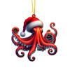 Christmas Ornament 2D Acrylic Dog/Bear/Bee/Rabbit/Rooster Hanging Decoration Cartoon Animals Xmas Tree Pendant for Home Party Decor