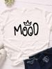 Crown Mood Print Women T Shirt Short Sleeve O Neck Loose Women Tshirt Ladies Tee Shirt Tops Clothes Camisetas Mujer