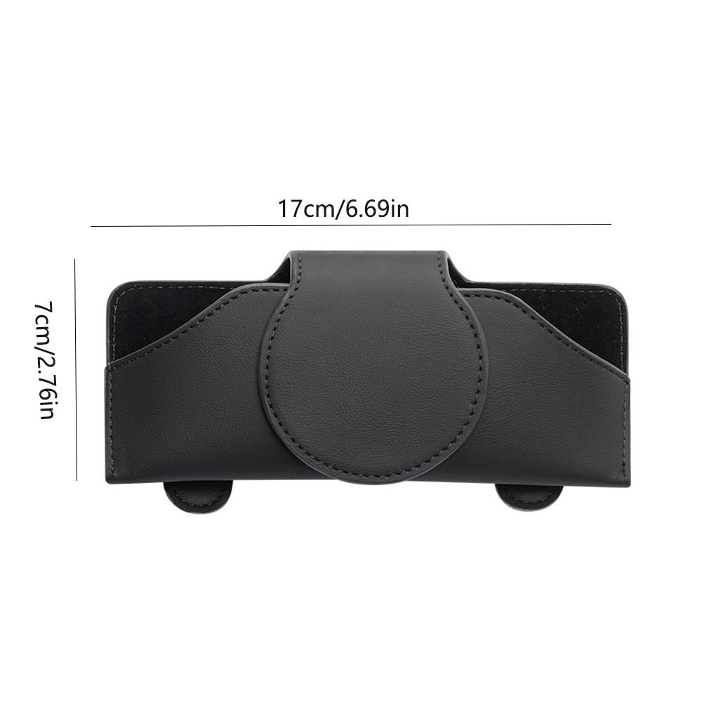 PU Leather Car Glasses Case Anti-Scratch Eyeglass Case Car Sunglasses Holder Stable Wear-Resistant Sun Visor Storage Box
