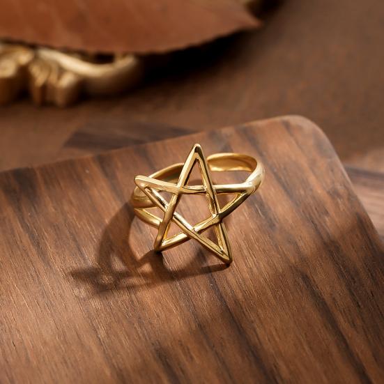 Duimring Holle Stervorm Verstelbaar Openingsontwerp Vingerring Titanium Staal Vingerband Veelzijdige Sieraden Cadeau