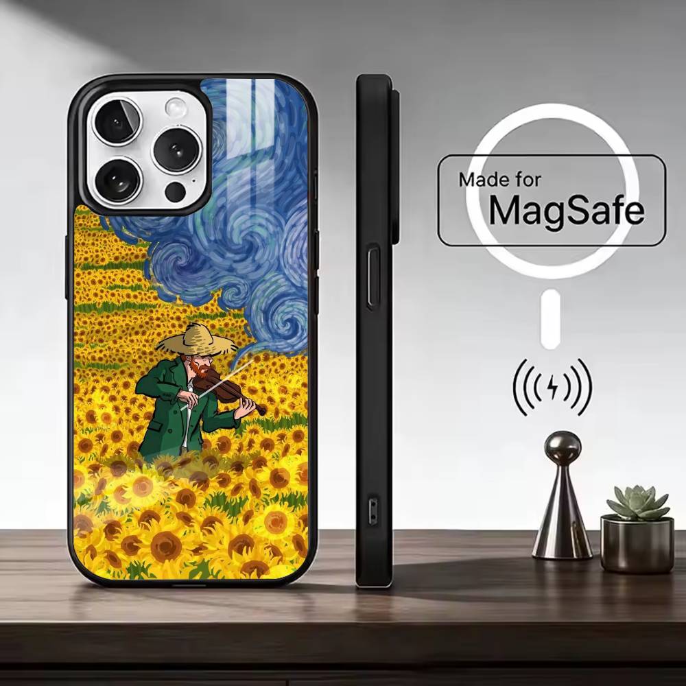 R-Renaissance art Painting For Magsafe Phone Case for iPhone 17 16 15 14 13 12 11 Series Wireless Charging