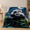 26 Style Dream Panda Cute Cartoon Art Flannel Blanket,Cozy Soft Throw Blanket for Home Bedroom Bed Sofa Picnic Cover Gift Kids