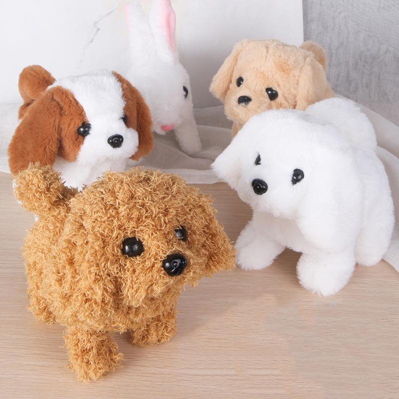 Peluche Realistico Simulazione Cane Carino Giocattolo per Bambini Può Camminare Chiamare Robot Interattivo Elettrico Cane Robotico Regalo di Natale per Bambini Piccoli