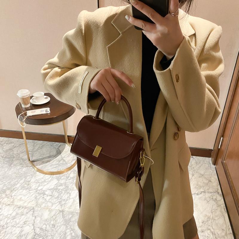Pu Small Square Shoulder Bag For Women With Lock Closure Perfect For Daily Wear