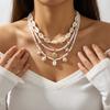 Shell Turtle Starfish Imitation Pearl Seed Bead Necklace 3-Piece Set Stacking Beach Vacation Style Accessory Daily Accessory