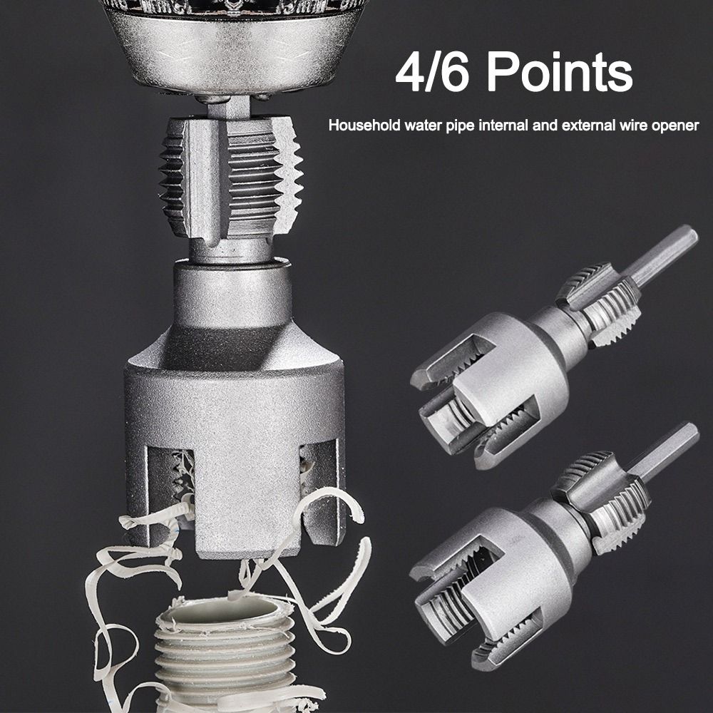 New 4/6 Points Pvc Pipe Threader Kit Internal/External Thread Fast Thread Tap PPR Water Pipe Opener Tap Waterpipe Tapping Tool
