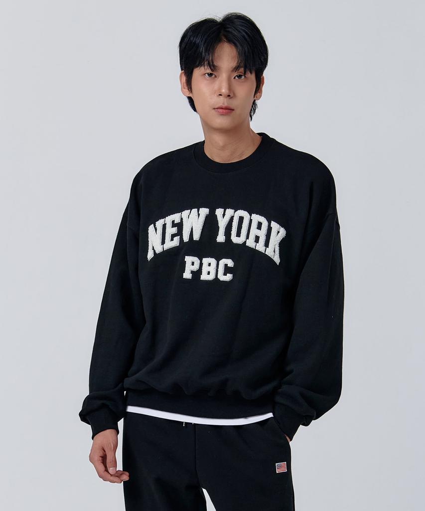 PAPERBOY Boucle New York Sweatshirt-Black