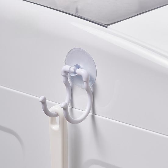 Suction Cup Hook 2-Hook Towel Hanger Punch-free Wall Hook Bathroom Kitchen Hook
