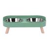 Elevated Cat Bowl Stainless Steel Integrated Double Bowls Raised Cat Food and Water Dish for Home
