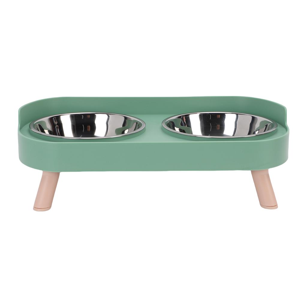 Elevated Cat Bowl Stainless Steel Integrated Double Bowls Raised Cat Food and Water Dish for Home