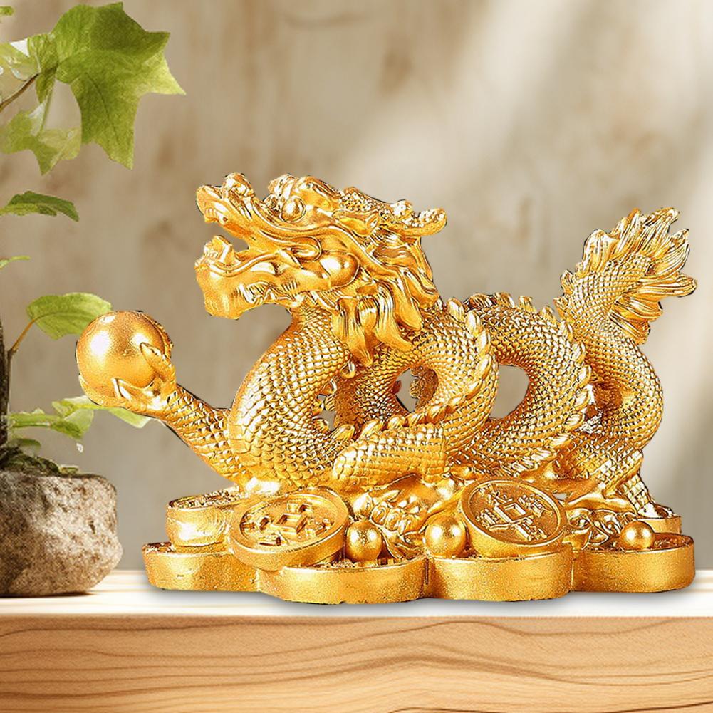 2024 Feng Shui Soška Draka Vynikajúca Figúrka Draka Priťahujúca Bohatstvo pre Domácu Kanceláriu Dekor pre Šťastie