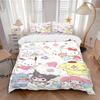 3pcs Sanrio Characters Pom Pom Purin Pochacco Print Bedding Set (1 Cover + 2 Pillowcases, Without Inserts),  Soft and Comfortable W092