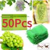 50pcs Strawberry Grapes Fruit Grow Bags Netting Mesh Vegetable Plant Protection Bags For Pest Control Anti-Bird Garden Tools