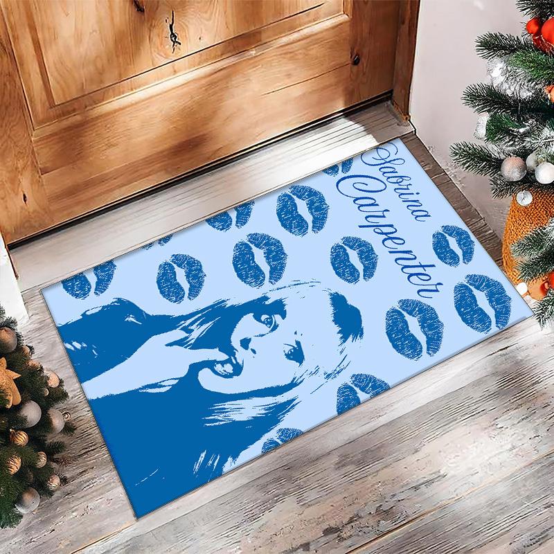 Covor de podea din catifea de cristal moale, Covor decorativ antiderapant Sabrina Carpenter, Covoraș de zonă plușat pentru decorarea interioară a casei